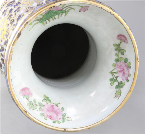 A large Chinese celadon ground baluster vase, mid 19th century, 58.5cm